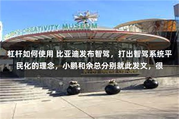 杠杆如何使用 比亚迪发布智驾，打出智驾系统平民化的理念，小鹏和余总分别就此发文，很