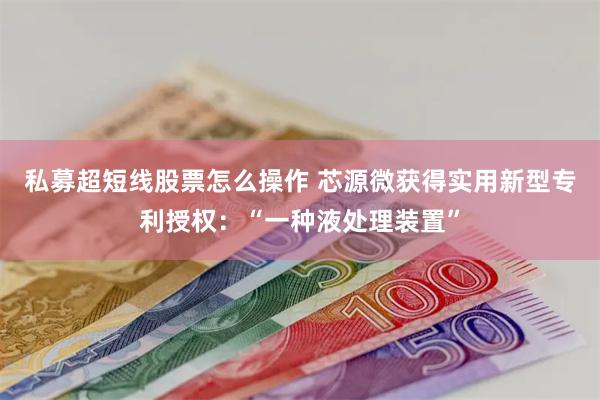 私募超短线股票怎么操作 芯源微获得实用新型专利授权：“一种液处理装置”