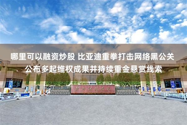 哪里可以融资炒股 比亚迪重拳打击网络黑公关 公布多起维权成果并持续重金悬赏线索