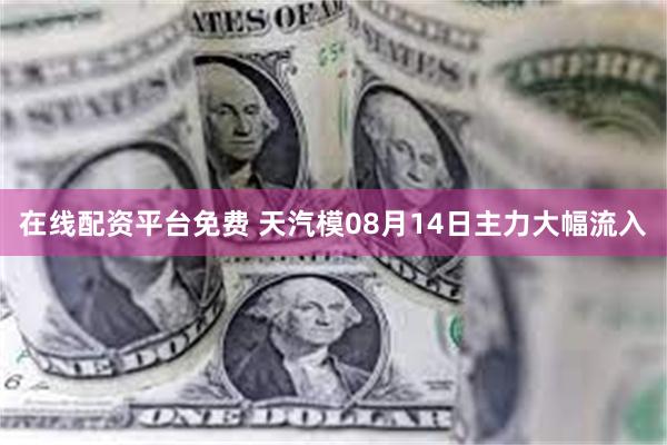 在线配资平台免费 天汽模08月14日主力大幅流入